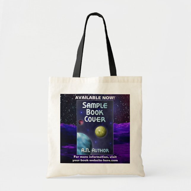 Writer Author Book Promotion Sci-Fi Alien Planet Tote Bag (Front)