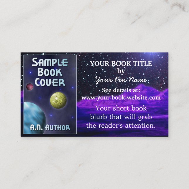 Writer Author Book Promotion Space Science-Fiction Business Card (Front)