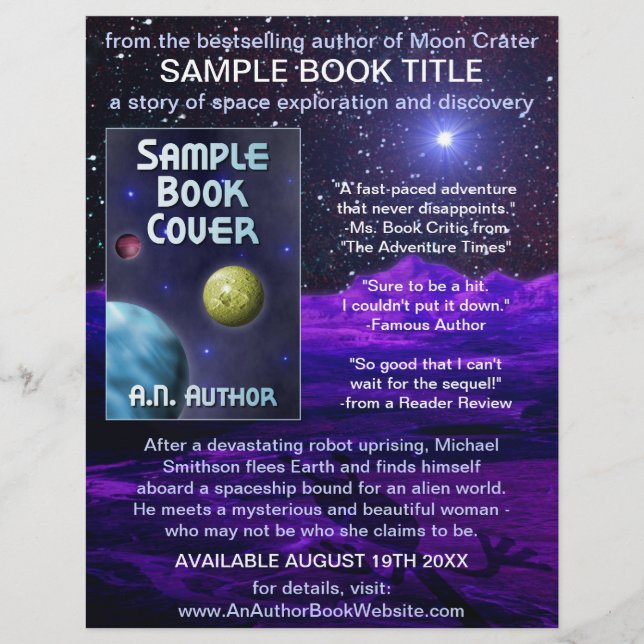 Writer Author Book Promotion Space Science-Fiction Flyer (Front)