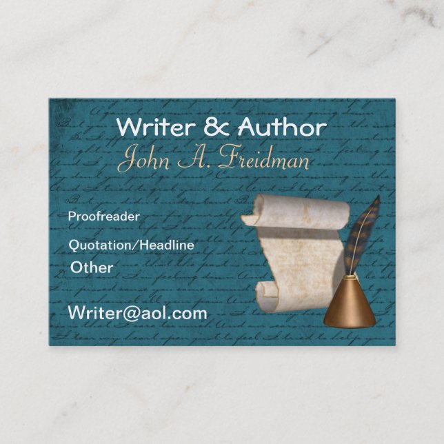 Writer/Author Business Card (Front)