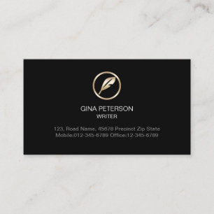 Writer Author Copywriter Novelist Quill Business Card
