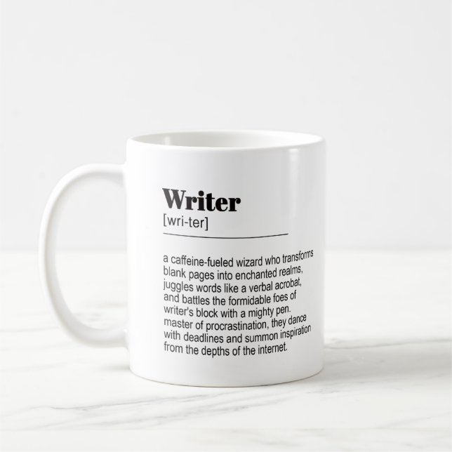 Writer / Author Definition, Quote Coffee Mug (Left)