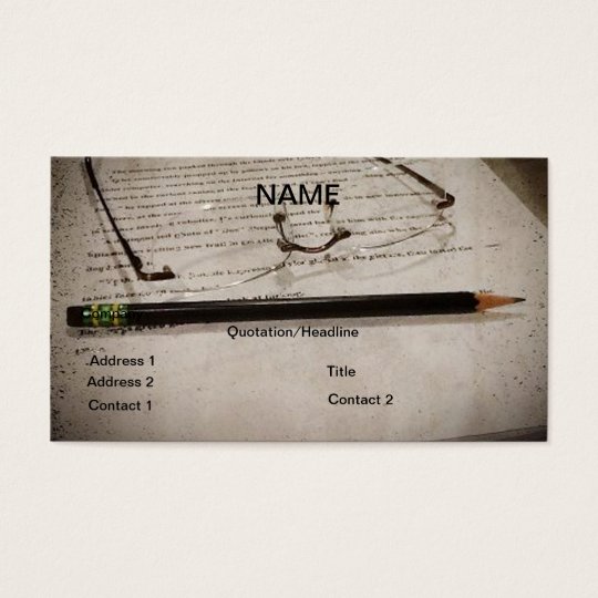 Writer Author Editor Business Card
