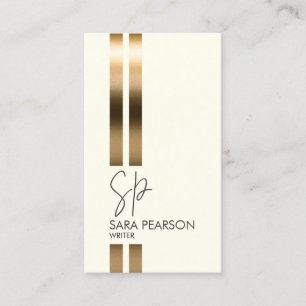 Writer Author Novelist Monogram Faux Gold Business Card