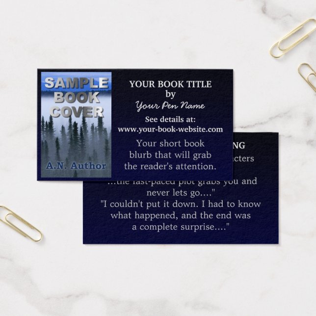 Writer Author Promotion Book Cover Blue Ombre Card (Office)