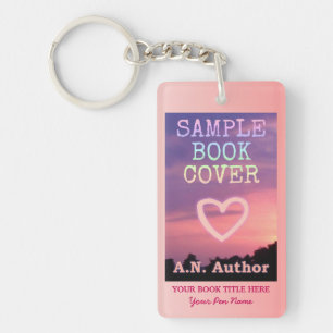 Writer Author Promotion Book Cover Pink White Key Ring