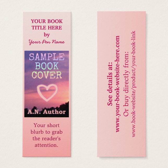 Writer Author Promotion Book Cover Small Pink (Front & Back)
