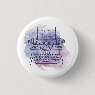 Writer Author Script Vintage Typewriter Custom 3 Cm Round Badge