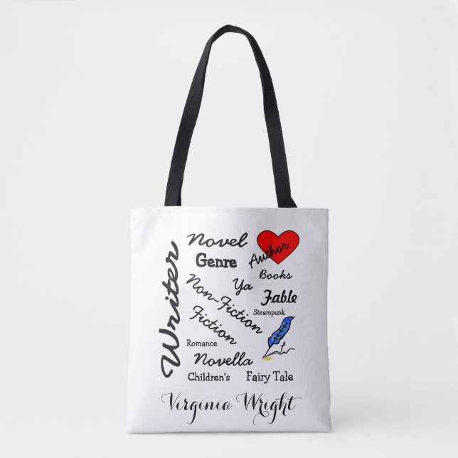 Writer-Author Words Personalised Tote Bag (Front)