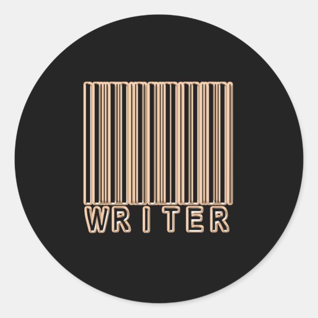 Writer Barcode Classic Round Sticker (Front)