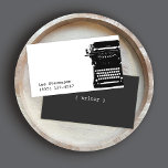 Writer Black Vintage Typewriter Business Card<br><div class="desc">Smart simple design with red vintage typewriter. Great for writer,  editor,  novelist,  author,  columnist and more.</div>