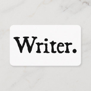 Writer Black White Business Card