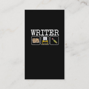 Writer Book Typewriter Pencil Author Literature Business Card