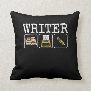 Writer Book Typewriter Pencil Author Literature Cushion