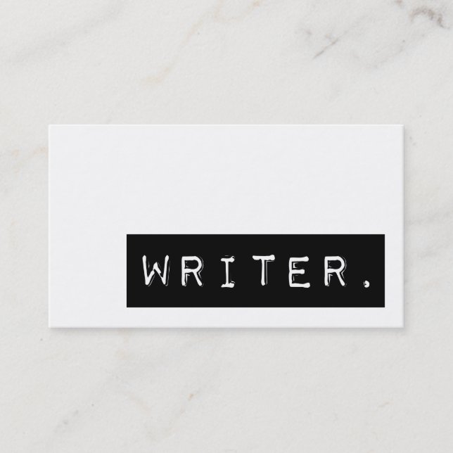 writer. business card (Front)