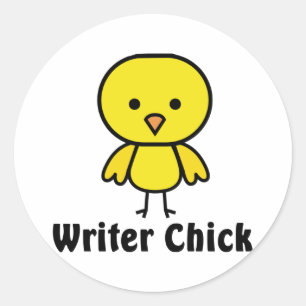 Writer Chick Classic Round Sticker