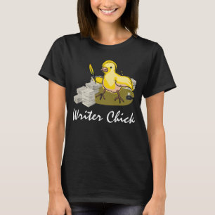 Writer Chick with Paper, Feather Quill and Ink T-Shirt