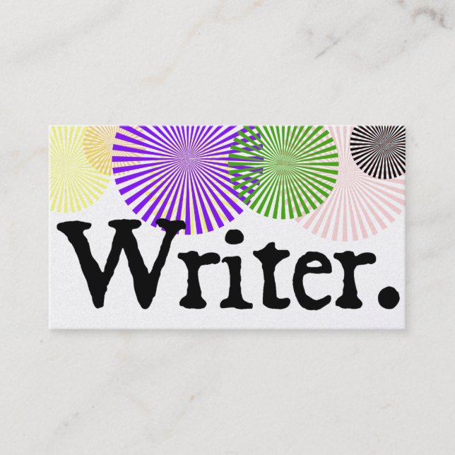 Writer Colour Bursts Business Card (Front)