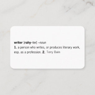 Writer Defined [as You] Business Card