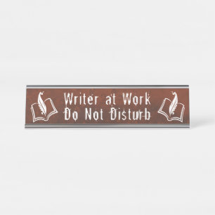 Writer - Do Not Disturb (old book cover) Desk Name Plate