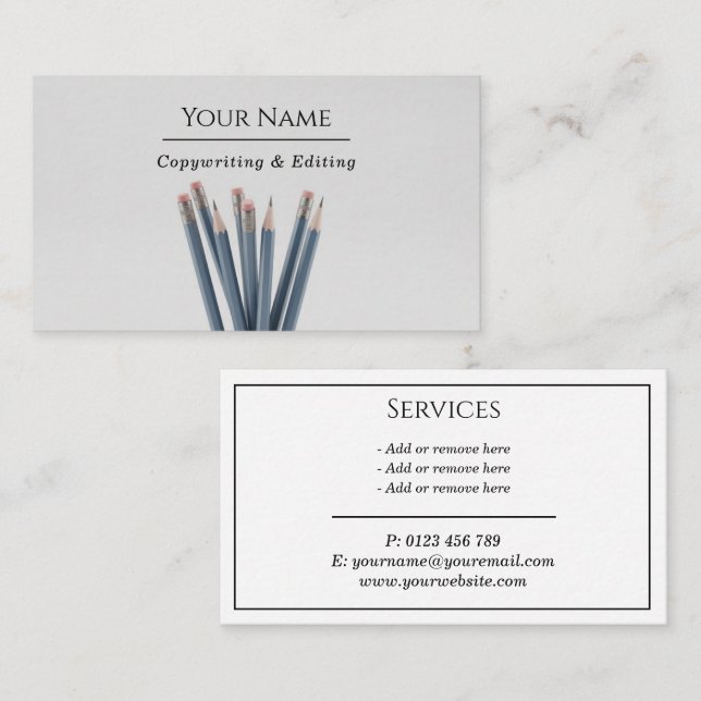 Writer Edit Classic Business Card (Front/Back)