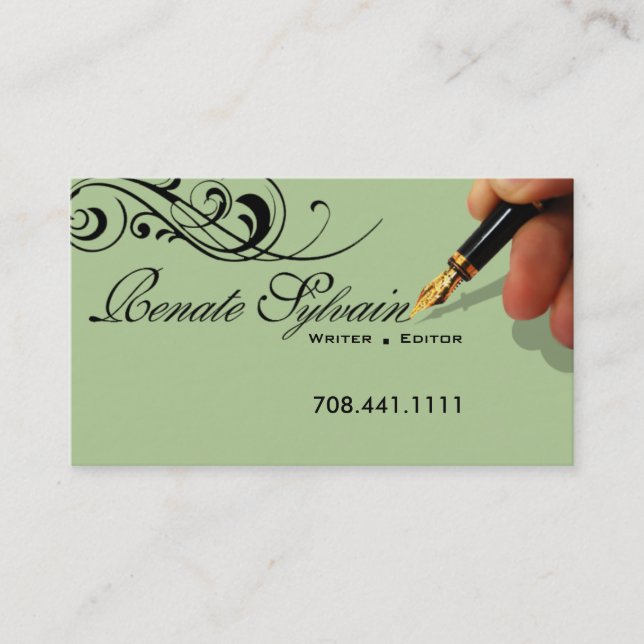 Writer Editor 1 Stylish Creative Business Cards (Front)