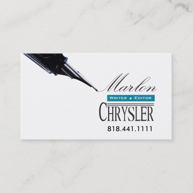 Writer Editor 2 Stylish Creative Business Cards (Front)