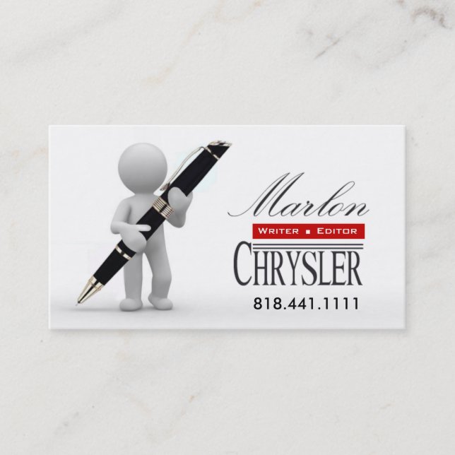 Writer Editor 3 Stylish Creative Business Cards (Front)