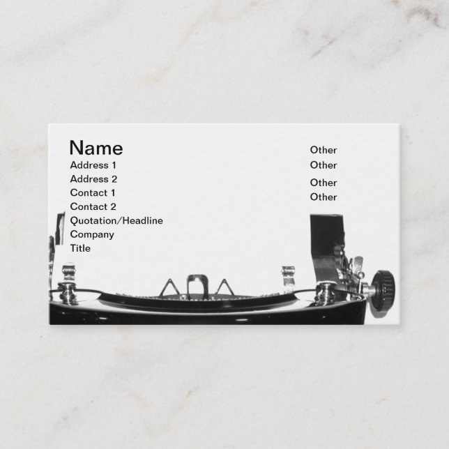 Writer Editor Author Novelist Book Business Card (Front)