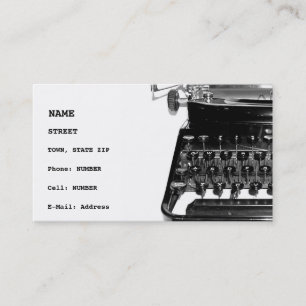 Writer Editor Author Novelist Book Business Card