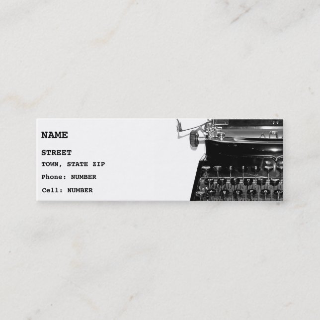 Writer Editor Author Novelist Book Business Card (Front)