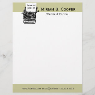 Writer Editor Publishing Professional Customized Letterhead