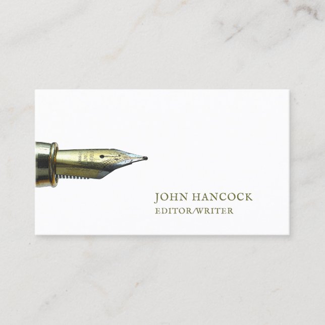 Writer Editor vintage Pen Business Card (Front)