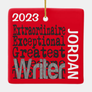 Writer Extraordinaire CUSTOM Ceramic Ornament