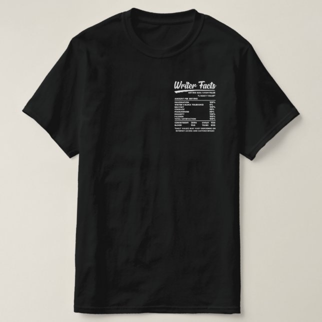Writer Facts Defination T-Shirt (Design Front)