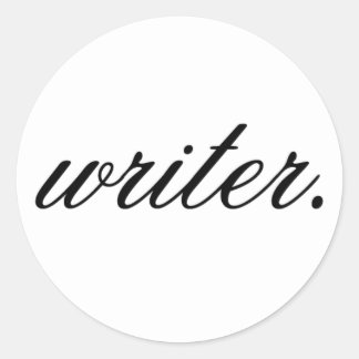writer. (fancy, white on black) - Sticker Sheet