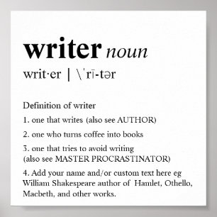 Writer Fun Dictionary Poster