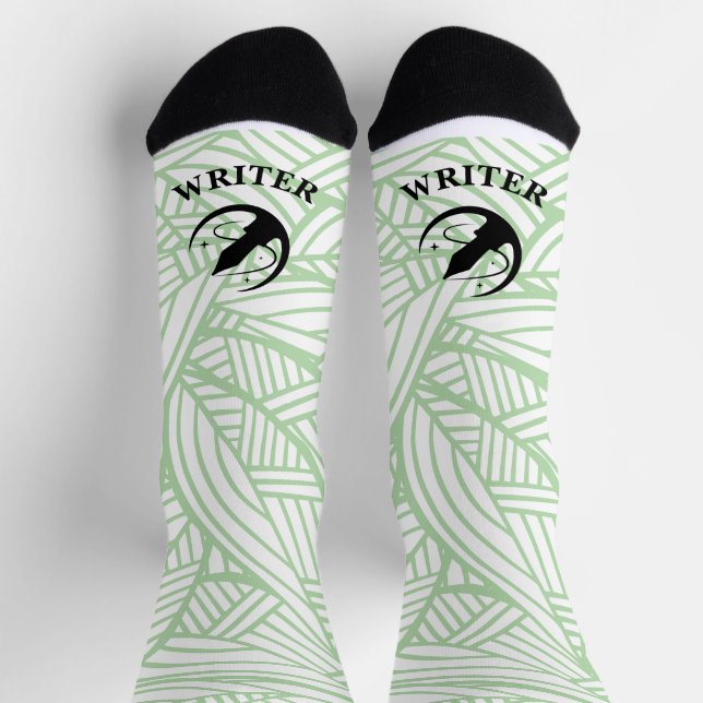 Writer Green Leaves Socks (Top)