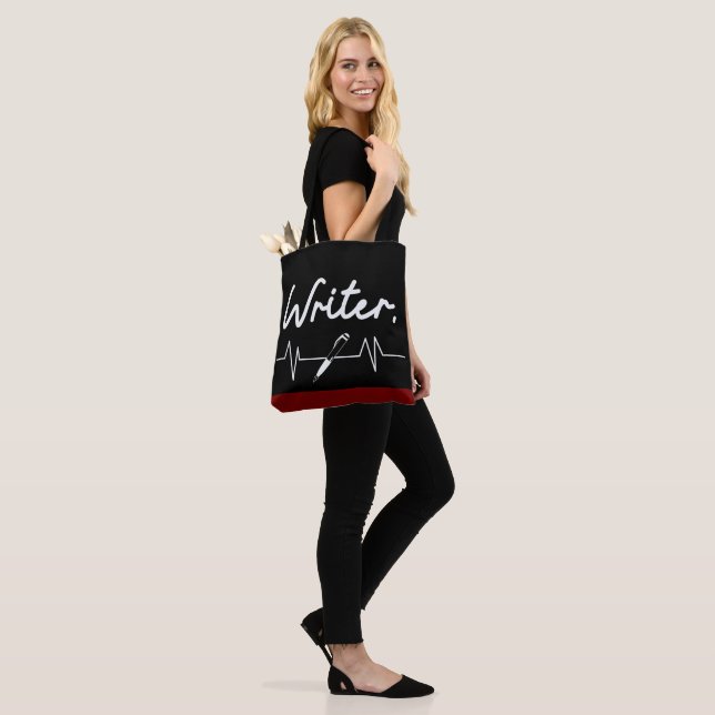 Writer Heartbeat Tote Bag (On Model)