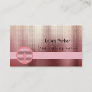 Writer Loan Signing Agent Nib Rose Gold Notary Business Card