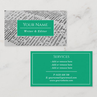 Writer Modern Typography Classic Business Card