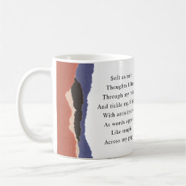 Writer Name Motivational Poem Abstract Torn Paper Coffee Mug