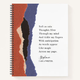 Writer Name Motivational Poem Abstract Torn Paper Notebook