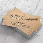Writer Notary Public Vintage Rustic Kraft Business Card<br><div class="desc">Vintage Writer Notary Public Business Cards.</div>