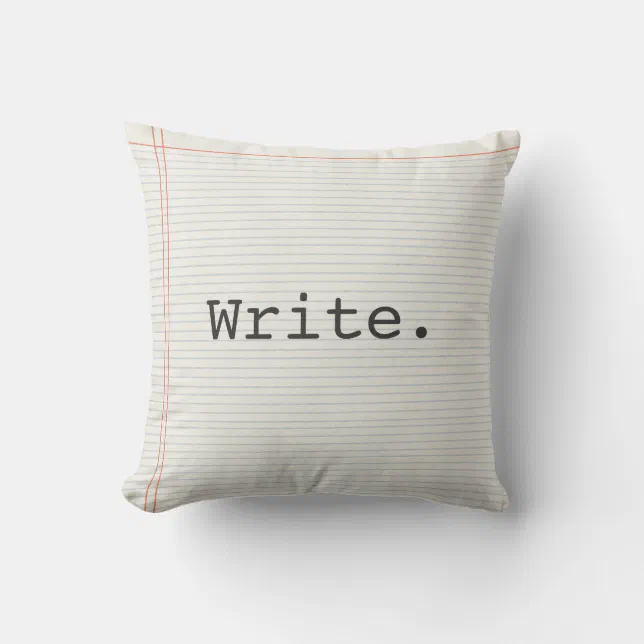 Writer pillow, write, notebook paper, typewriter cushion Zazzle