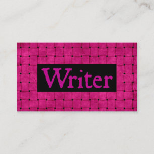 Writer Pink Woven Business Card