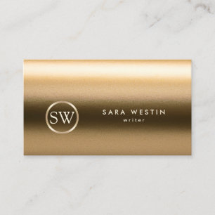 Writer PrintPublishing Literary Arts Gold Monogram Business Card