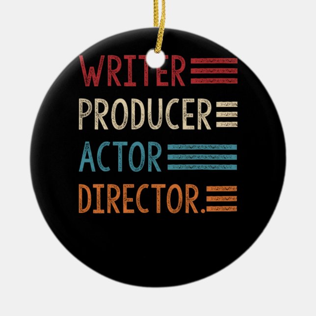 Writer Producer Actor Director Filmmaker Gifts Ceramic Tree Decoration (Front)