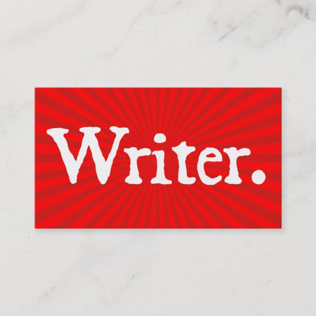 Writer Red Business Card (Front)
