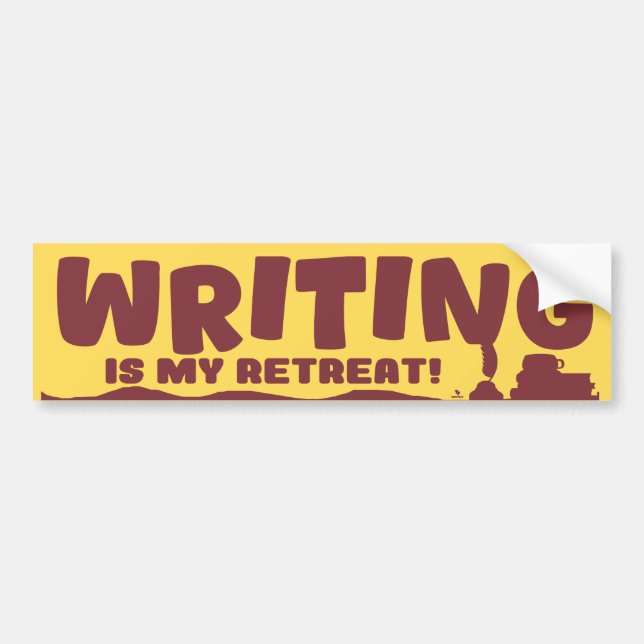 Writer Retreat Vintage Vintage Travel Style Bumper Sticker (Front)
